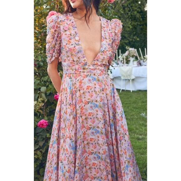 LoveShackFancy Empire Waist Akira Dress (D1434-1132) Size 4 - Picture 3 of 14